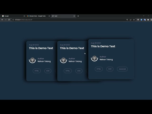 Card Hover effect with Gradient text || Using HTML and CSS
