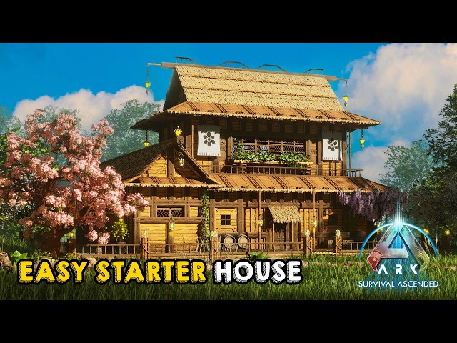 Ultimate Big Japanese Starter House | Building Tutorial | ARK: Survival Ascended