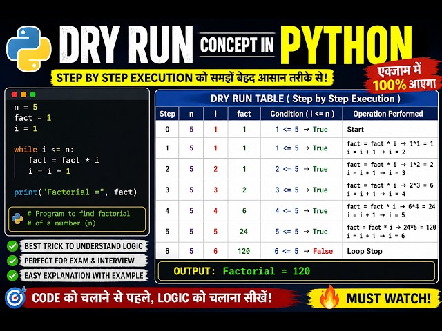 Dry run concept with for loop in python || How to dry run in python@COMPUTEREXCELSOLUTION