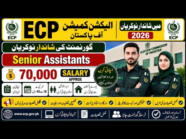 Govt Jobs 2026 Election Commission Of Pakistan| ECP Jobs 2026 | Middle to Matric Pass|