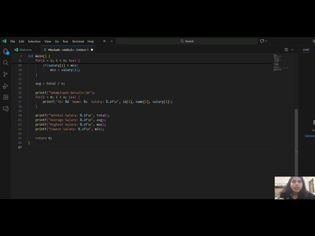 Employee record system using arrays and strings -C