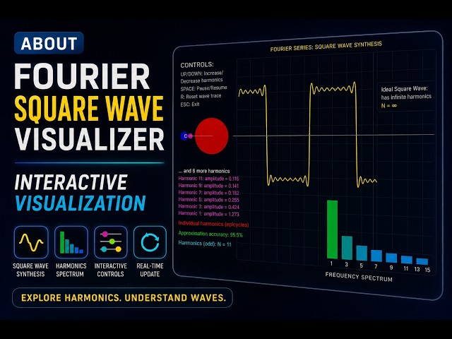 Interactive Fourier Square Wave Animation with OpenGL & Python