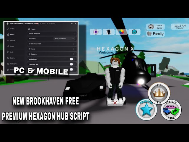 NEW Brookhaven Free And Unlock Premium Script | Hexagon X Hub Fluxus,Hydrogen,Delta,Arceus X Mobile 