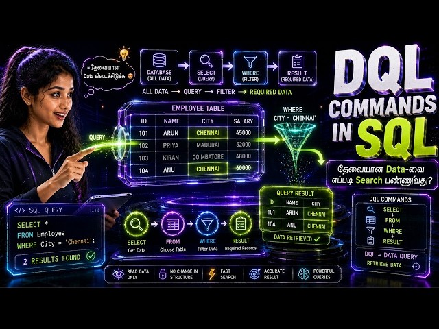 DQL Command in SQL | SELECT Statement Explained in Tamil | SQL Queries for Beginners 🔥 | Keepgon