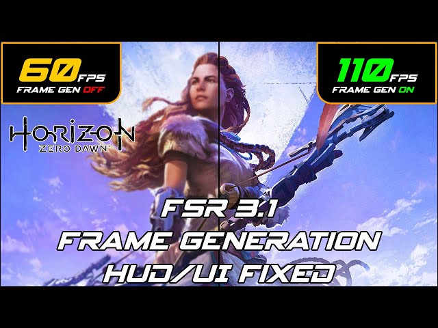 How To install FSR 3.1 Frame Generation : Horizon Zero Dawn UI/HUD Fixed GTX/AMD/INTEL