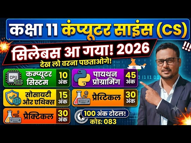Class 11 Computer Science Complete Syllabus 2026 🔥 Marks Distribution & Strategy | CBSE Code 083