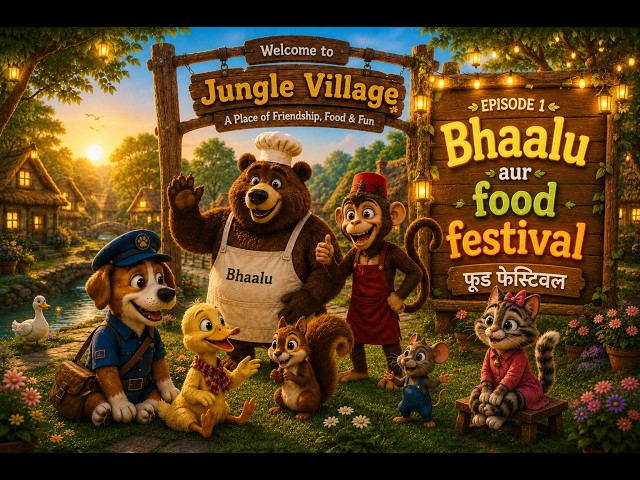 Bhaalu aur Food Festival |Hindi Cartoon Fun Story #kidscartoon #kidsvideo #kidsstory #fun #trending