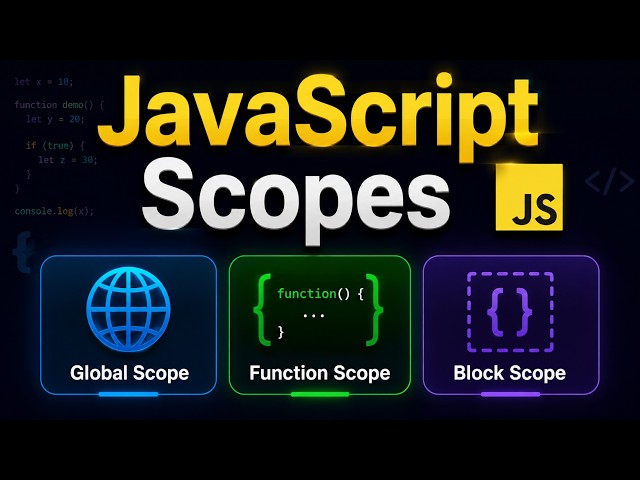 JavaScript Scope Explained 🔥 | Global, Function & Block Scope | JavaScript Tutorial