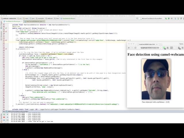 Realtime face detection - Rhiot camel-webcam