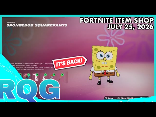 SPONGEBOB & ISHOWSPEED ARE BACK! FORTNITE ITEM SHOP (July 25, 2026)