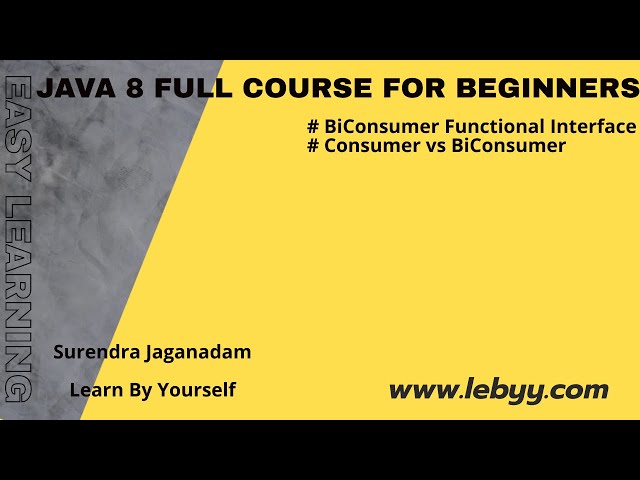 BiConsumer FI Default method with Example || BiConsumer vs Consumer | Java 8 features for Beginners