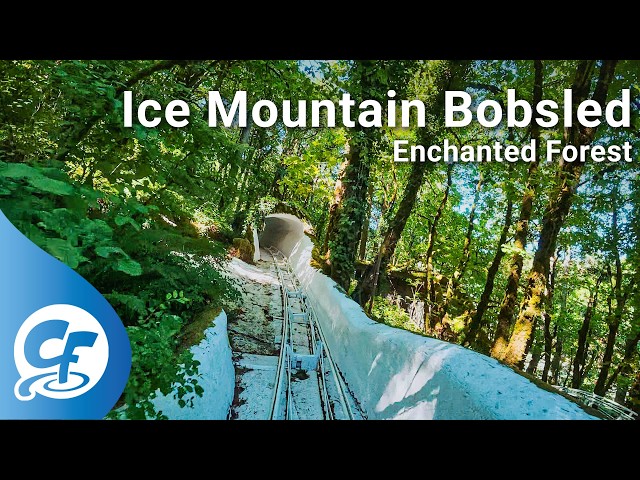 Ice Mountain Bobsled front seat on-ride 4K POV @60fps Enchanted Forest