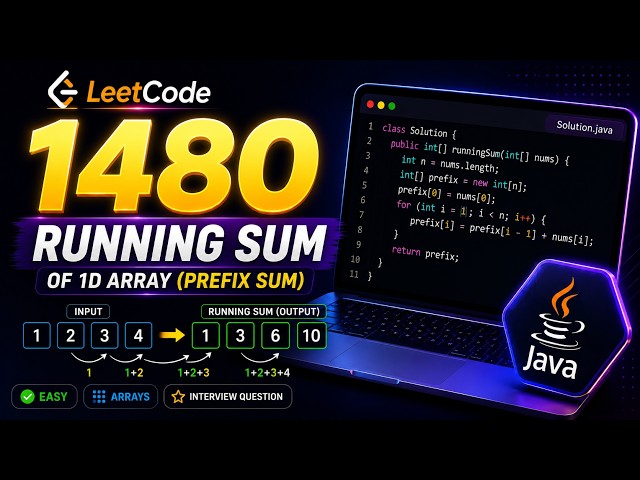 LeetCode 1480 – Running Sum of 1D Array (Prefix Sum)