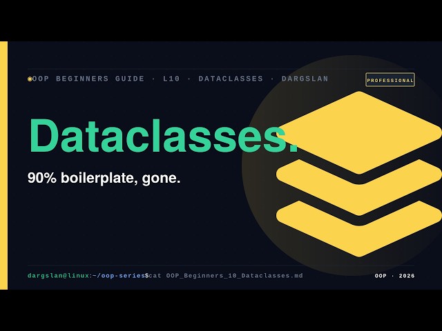 Python @dataclass: 90% less boilerplate | OOP L10 · Professional