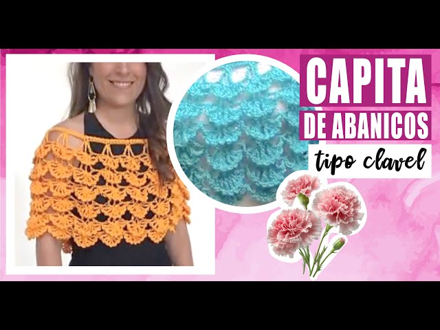 Capita Corta a Crochet 🌸 Puntada de Abanicos tipo Pétalos de Clavel | Muy Fácil con LAURA CEPEDA