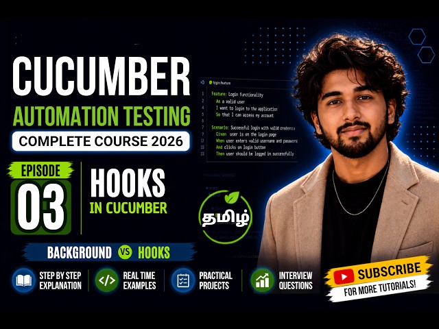 Cucumber Tutorial for Beginners | Day 3 | Hooks in Cucumber (@Before & @After) | Selenium | #java