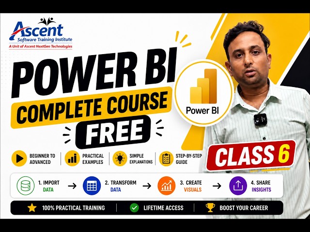Power BI Complete Course – Class 6 | Visualizations, Matrix vs Table & Filters