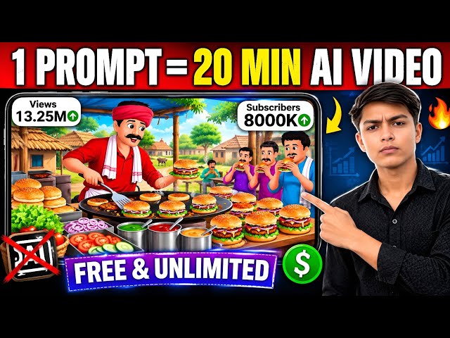 🎬 Create 20-Minute 2D Cartoon Story Videos with Just 1 Prompt 🤯 | 100% FREE AI Master Prompt Method 