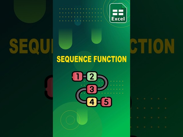 How to use Sequence Function | Excel Formulas & Tricks in One Minute #exceltips #excelformulas