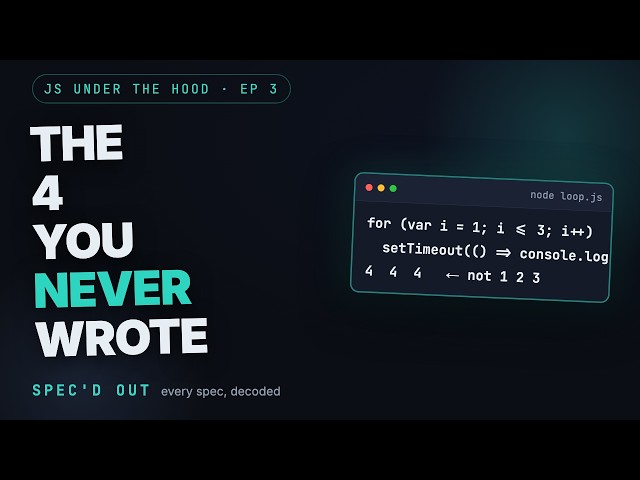 Why Your Loop Prints 4 4 4 (JavaScript Closures) | JS, Under the Hood #3