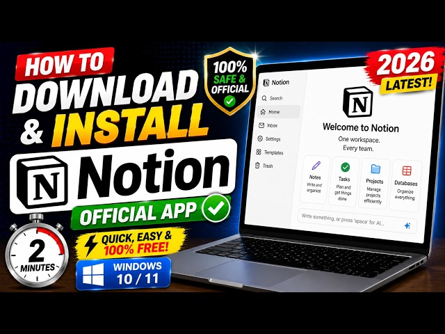 How to Download & Install Notion on PC (2026) 📝 | Official App Tutorial