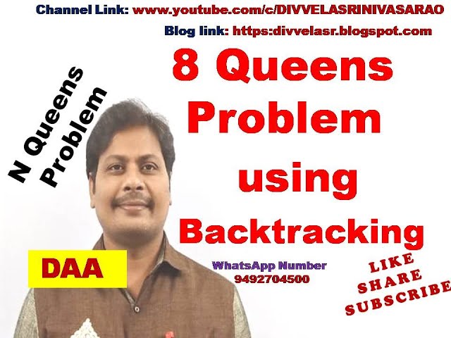 8 Queens Problem || N Queens Problem || 8 Queens Problem using Backtracking || 8 Queen problem | DAA