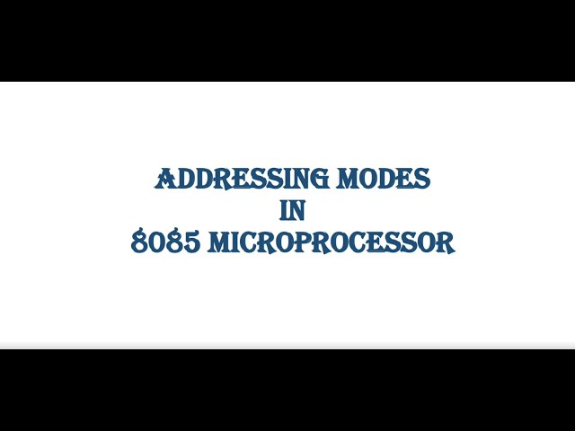 Addressing modes in 8085 microprocessor (Explanation with Examples)/GATE