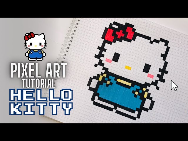 Easy Pixel Art: Drawing HELLO KITTY Step by Step!