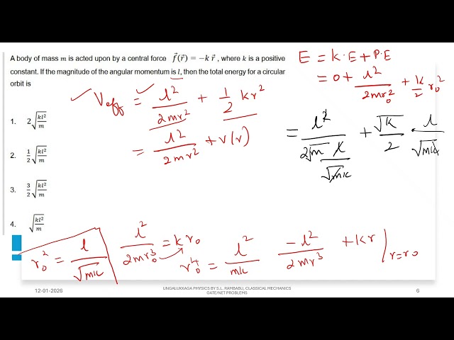 Classical Mehcanics CSIR NET 2024 BY Rambabu S L