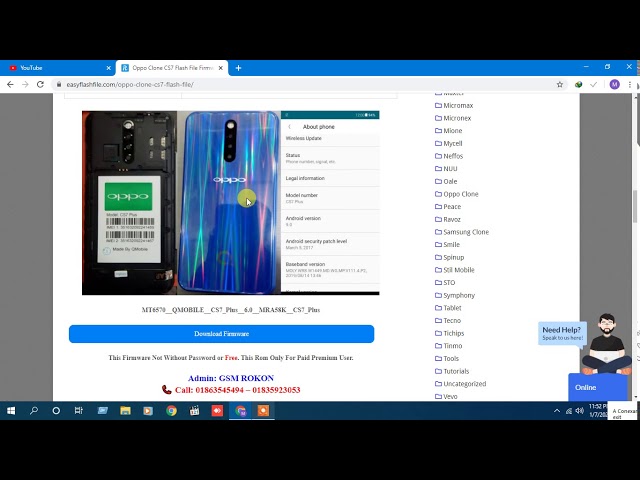 Download Oppo Clone CS7 Flash File Firmware