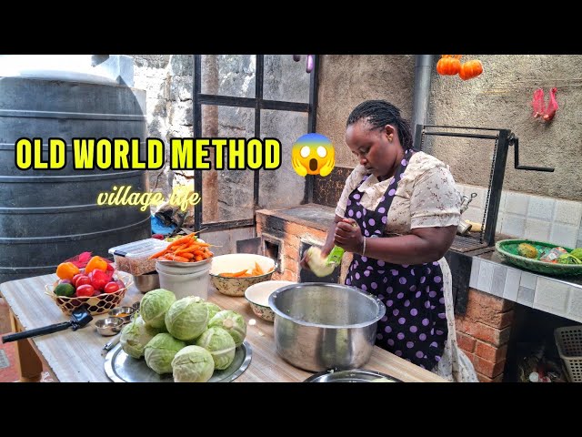👉 Old World Method 🌿 Drying Cabbage in Our African Village 🏡| Simple Village Life