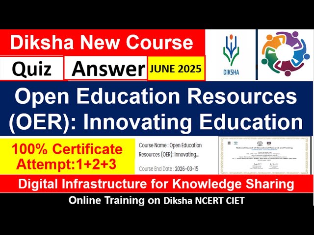 online training on “Open Educational Resources (OER): Innovating Education ciet ncert online traning