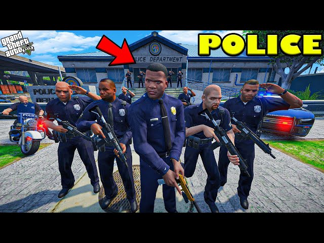 Franklin Becomes a DANGEROUS Police Officer in GTA 5! 🚔🔥 | Shinchan & Chop