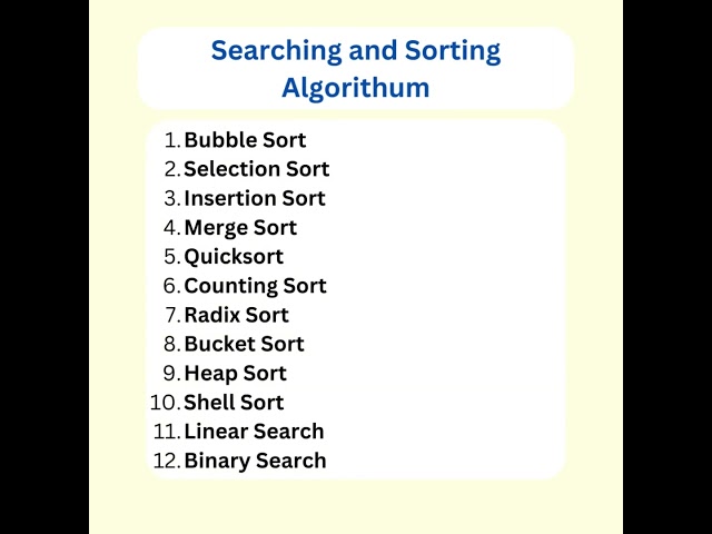 Searching and Sorting algorithms #algorithm #dsa #python3