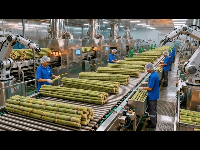Inside a Cane Sugar Extraction Processing Plant: From Sugarcane to Crystal Sugar (Complete Process)
