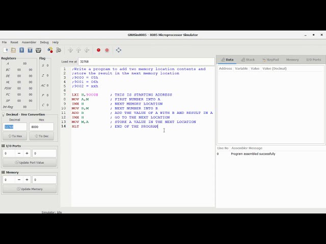 GNU8085   listing file generation