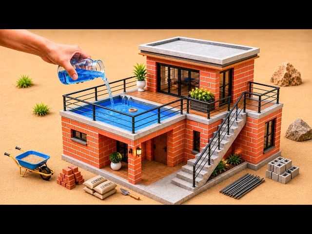 A Dream Home With a Pool on the Second Floor! - DIY Mini Construction   | @MinMinTractor