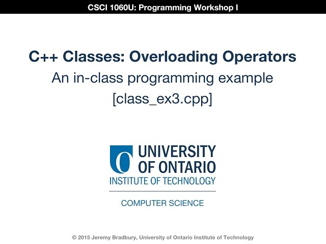 Overloading Operators in C++