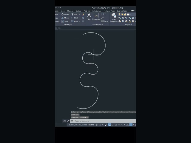 Create Curves #sabeercad #autocad #autocadtips #pedit #polyline #polylineedit #autocad2026