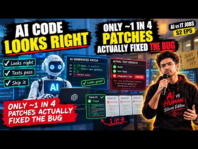 AI Code Looks Right. Only ~1 in 4 Patches Actually Fixed the Bug | AI vs IT Jobs S2 Ep5