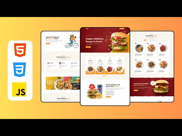 Responsive Fast Food Website Design Using HTML , CSS & JavaScript With Free Source Code