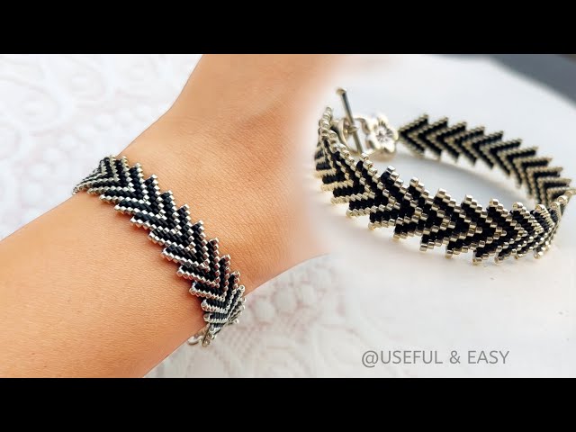 EASY BRICK STITCH BRACELET TUTORIAL☆BRACELET MAKING WITH BEADS☆Useful & Easy