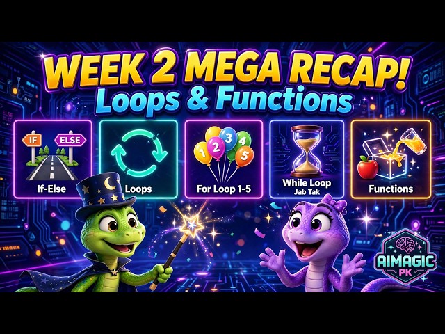 WEEK 2 MEGA RECAP! Loops & Functions Complete Python Revision | Python Fairy Tales | AIMAGIC