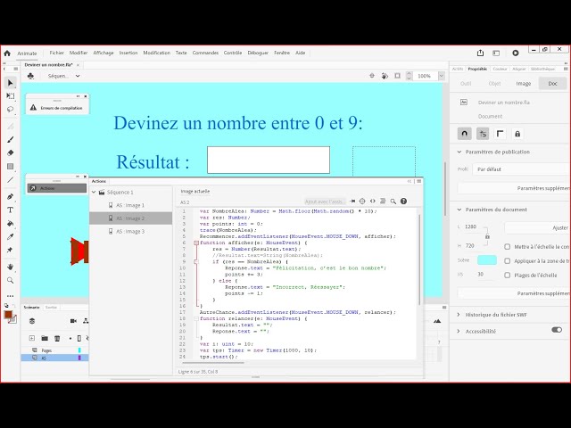 Adobe Animate-ActionScript 3.0 : A simple Game