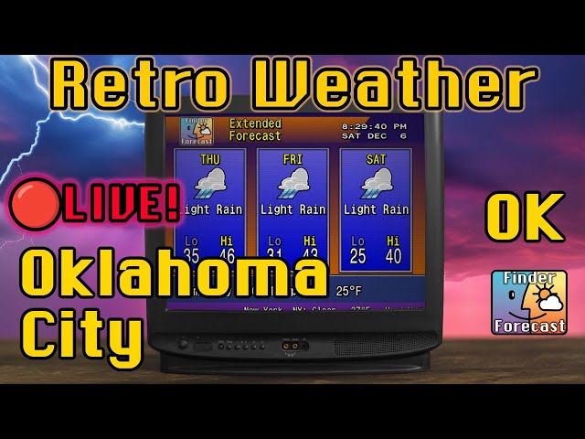 🔴 LIVE Oklahoma City, OK Weather | Retro Weather + 90s Jazz - Relax