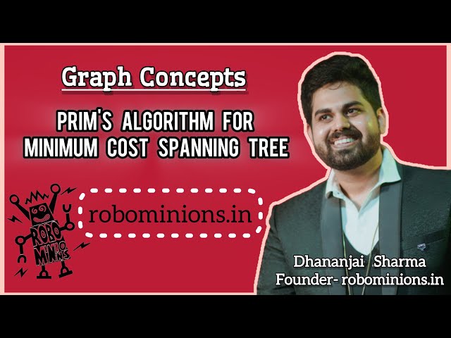 G5 Prim's Algorithm for Minimum Cost Spanning Tree in Graph | Line By Line Code Explanation