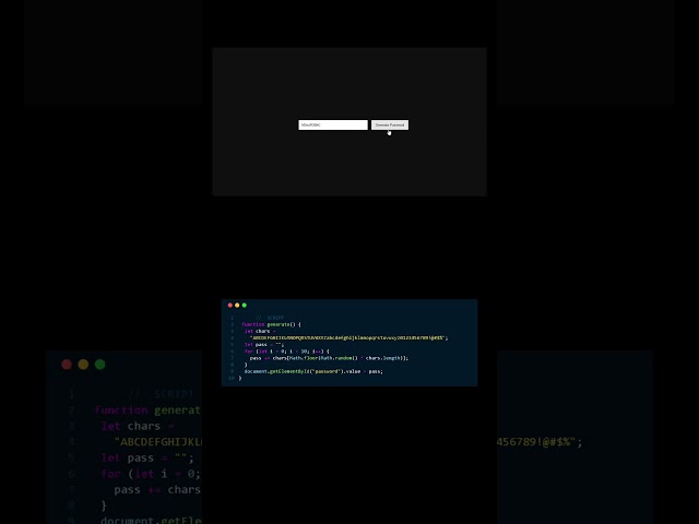 How to make a passwords generator. built using HTML, CSS & JavaScript.