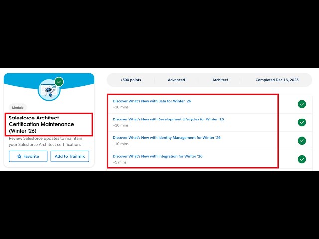 Salesforce Architect Certification Maintenance (Winter '26) | Salesforce