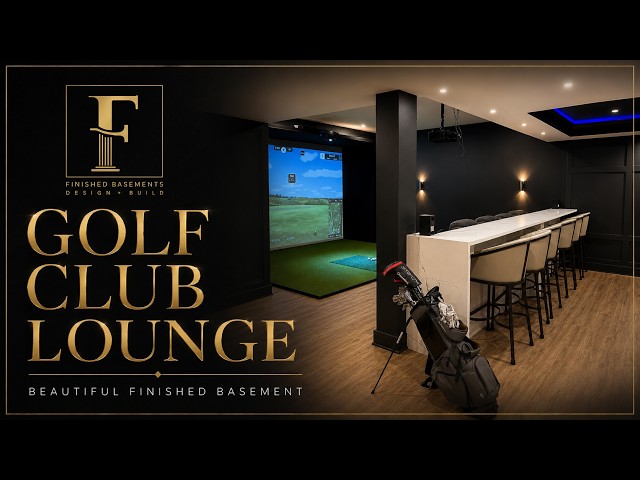 A Finished Basement with a Golf Simulator! ⛳️