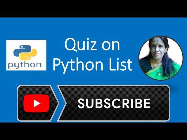 Quiz On Python List| ratan agarwal it informer